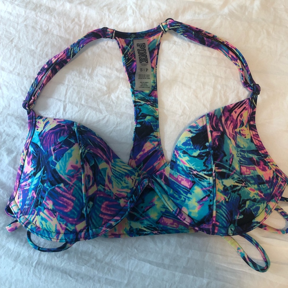 Pink swim bikini top